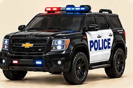 Black Chevy Police SUV ride-on vehicle
