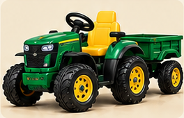 Green Tractor with Trailer ride-on vehicle