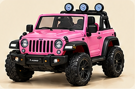 Pink Jeep ride-on vehicle