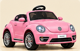 Pink Volkswagen Beetle ride-on vehicle