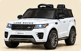 White Land Rover ride-on vehicle