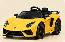 Yellow Lamborghini ride-on vehicle